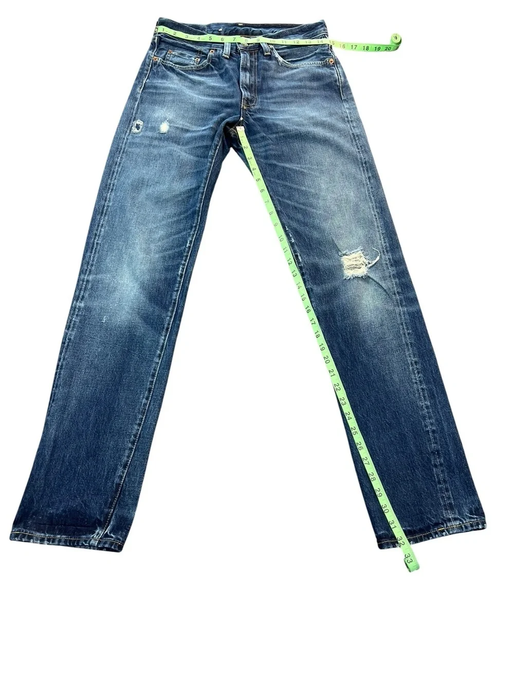 Levis 501Z XX LVC 1954 Blue Jeans Mens Size 29x34 Distressed Patched Denim